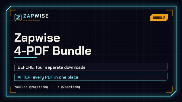 Zapwise 4-PDF Bundle — Every Shortcut in One Place cover