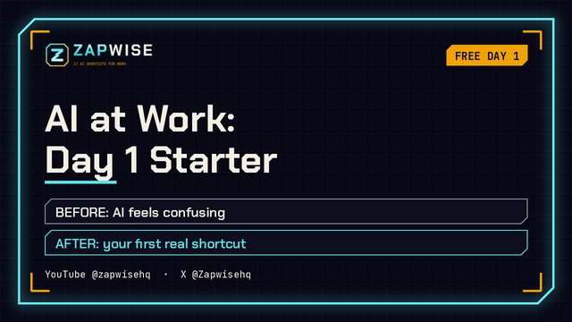 AI at Work: Day 1 Free Starter — Your First Shortcut cover