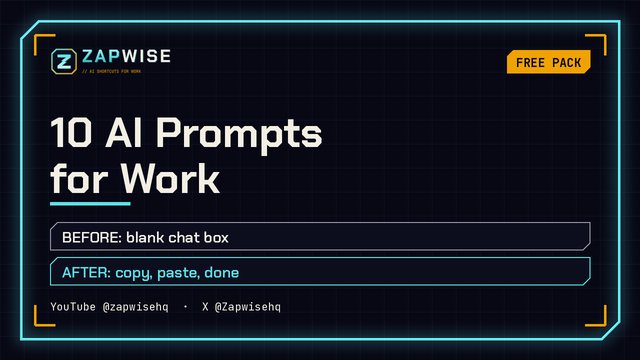 10 AI Prompts for Work — Free Shortcut Pack cover